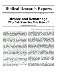 Divorce and Remarriage — Why Didn’t We See This Before? Book Cover